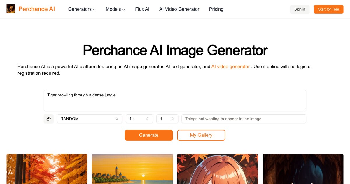 Perchance AI Image Generator — Free Text to Image